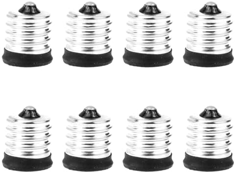 POPETPOP Lamp Holder Socket Adapters E17 to E14 Light Bulb Holder Screw Fitting Converters 8 Pack for Indoor Lighting Garage Workshop Basement Carport