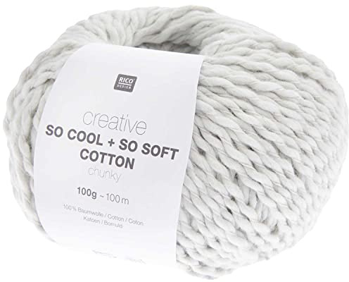 Rico Design Creative So Cool + So Soft Cotton Chunky, 100 g, ca. 100 m Silbergrau Silbergrau