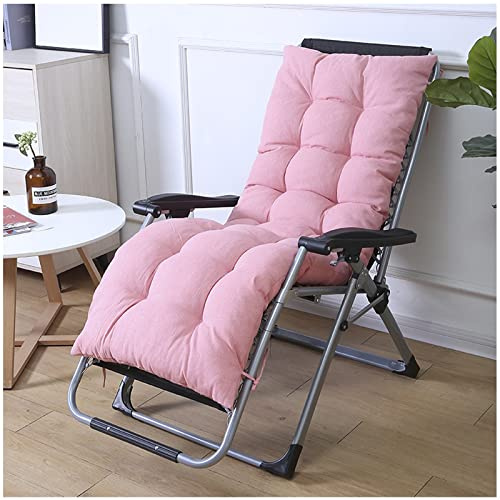 PJDDP Auflagen für Gartenliegen, Sonnenliege Kissen Verrutschen Verhindern, Tragbare Garten Innenhof Dick Gepolstertes Bett Relax-Liegestuhl für Reisen, Urlaub, Innen, Außen,Rosa