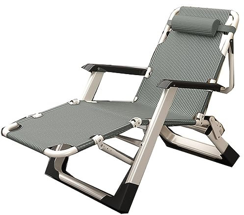 GIZNXBA Sonnenliege Aluminium Gartenliege Liegestuhl Strandliege Faltbar Klappstühle Terrasse Liegestuhl Klappbar Strand Mit Verstellbarer Kopfstütze Für Poolside Backyard Stuhl (Color : /Stripe)