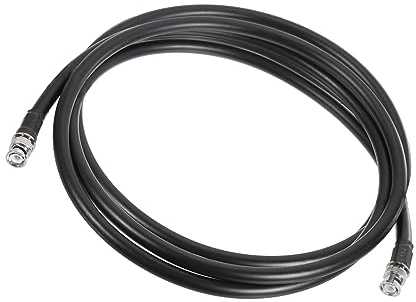 sourcing map 50 Ohm BNC Male to BNC Male Coaxial Cable RG8 3Meters/9.8ft 10mm Low Loss for Analyzer, Antenna, Oscilloscope, RF Radio, Spectrum