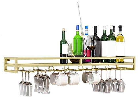 LIGUOYI Weinglasregal Aus Metall 60/80/100CM Weinregal Aus Metall An Der Wand Platzsparend, Stielgläserregal Multifunktional Für Bar Küche Zuhause Leichte Montage Hängender Weinglashalter