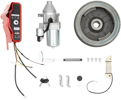 awolsrgiop Schwungrad Elektrostart Kit, Elektrisches Start-kit Für Honda GX390 13 PS, Motoren und Generatoren mit Anlasser Magnet Schwungrad Zahnkranz Schlüsselschalterbox Schlüsseln