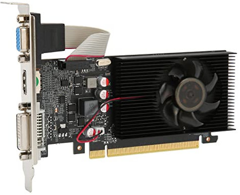 GT610 Grafikkarte, 2G DDR3 64 Bit Grafikkarte, PC GPU Grafikkarte mit Lüfter, /DV/VGA Anschluss, PCIE 2.0 Gaming Grafikkarte für Gaming PC