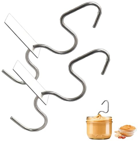 2PCS Peanut Butter Stirrer, Stainless Steel Peanut Nut Butter Mixer Stirring Gadgets Jam Stirring Peanut Butter Mixer Tool Fits 12-30 oz Jars, Almond Butter Churner Ideal for Restaurant Home Kitchen