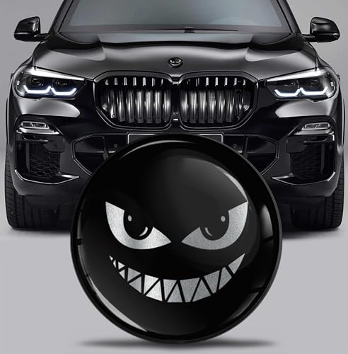 SkinoEu Tuning Emblem für Fronthaube und Kofferraum 82 mm Kompatibel mit BMW Emblem 51767288752 Schwarz Silber EX 19