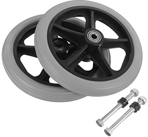 Mobestech 2pcs Wheelchair Front Wheel Replacement Small Casters Sturdy Non-slip Multipurpose Wheelchair Wheels
