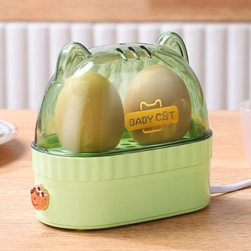 Duqulle Cuociuova Elettrico, Cuociuova 2 Uova, Cuocitore Elettrico per Uova Sode, Cuocitore per Uova E Cuoci Uova A Vapore, Gadget per Cucinare Uova A Riscaldamento Rapido con Timer Spento
