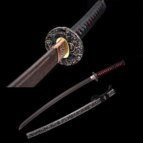 Hölzernes Katana + Scheide,Bokken-Samurai-Schwert,Katana-Schwert,handgefertigtes japanisches Katana-Schwert,Anime-Cosplay-Requisiten,Iaido-Requisite,Weihnachtsgeburtstage,Geschenke Männer Frau(103 cm)