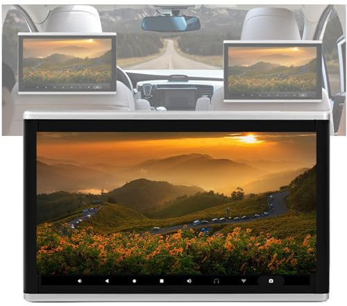 PLABNK Lettore Video per Poggiatesta Auto (4+64G), Touch Screen HD 1024x600 da 10,1, Wireless Integrato, Supporto USB/Dvd, Intrattenimento per Bambini sul Sedile Posteriore, Android 9,1 PCS