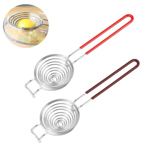 2 Pezzi Estrattore di Tuorlo,Separatore per Uova,Acciaio Inossidabile Separatore Tuorlo d' Uovo Bianco Filtro,Estrattore di Tuorlo, Separatore di Albume,Separatore per utensili da Cucina e Cucina