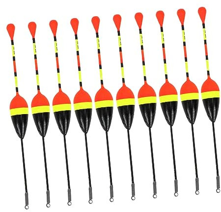 Gogogmee 10pcs Oval Shape Plastic Buoy Fishing Floats 1.2g Lightweight Foam Bobbers Sea Fishing Float Accessories for Carp Tackle