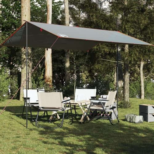 Outdoor-Campingplane, 360 x 294 cm, wasserdicht, für Camping und Wandern, Grau und Orange