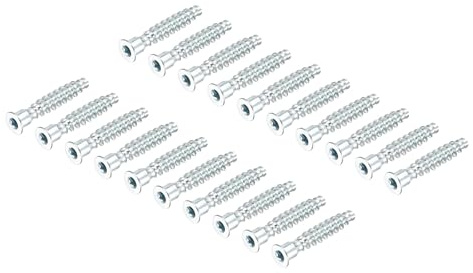 uxcell 20Pcs M7x40mm Hex Socket Countersunk Head Self Tapping Connecting Screws Carbon Steel Furniture Confirmat Screw, Silver