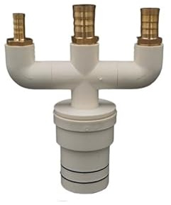 Adaptateur de té de drainage for lave-linge et sèche-linge, raccord de tuyau à quatre voies avec clapet anti-retour anti-odeur pièce de rechange(C)