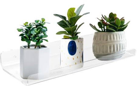 Lyreh Estante de Plantas para Ventana, 30cm Soporte Plantas Ventana Interior de Acrílico Transparente para Interiores Suculentas Hierbas Plantas