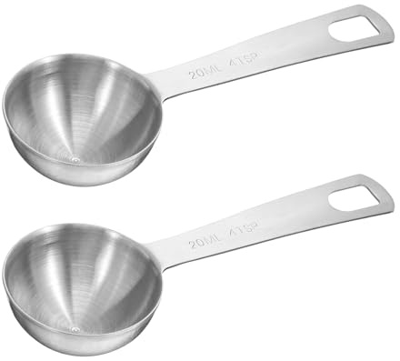 2 PCS Stainless Steel Measuring Spoons 4/3 Tbsp (4 TSP | 20 ml | 20 cc) Tablespoon Measuring Spoon Precise Tea Scoop for Kitchen Cooking Spoon(Silver)