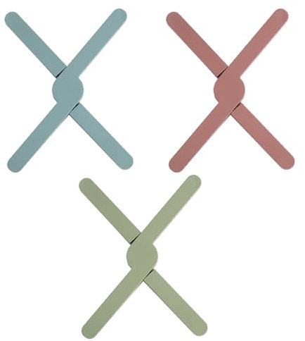 HDGSAFD 3 Pezzi Tappetino A Pentola Pieghevole, Cuscinetto Isolante, Tappetino Portatile, Tappetino in Silicone Creativo, Tappetino Anti-Slittamento, Utensili da Cucina.