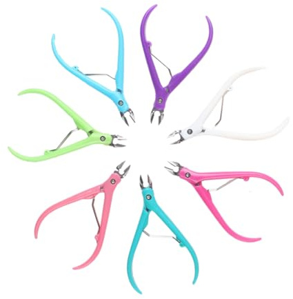 KAILIKETIY Alicate para Cutículas Portátil 3 Unidades con Mango Plástico Diseño Curvo Resorte Fuerte para Manicura y Pedicura en Casa o Salón