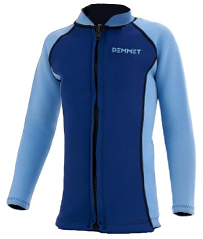 DEMMET Mute per Bambini 1.5mm-3mm Neoprene Ragazzi ragazze Set di due con maniche lunghe cerniere Costume da bagno termico manica lunga Top Pantaloni della neoprene