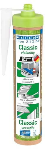 WEICON Green Tube Flex 310 M Classic, sellador elástico de polímero MS, fuerte adherencia, sin disolventes, cartucho sostenible, negro
