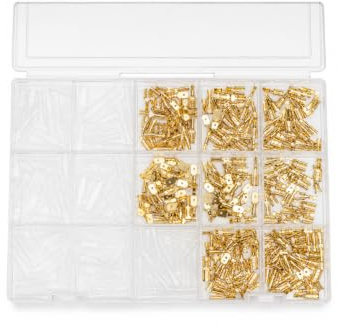 AUTO OCCASION 640Pcs Wire Spade Connector Crimp Terminal Block Kit | 2.8/4.8/6.3mm, Quick Splice Male and Female, For Car Audio Speaker, Electrical Wiring, Assortment Kit