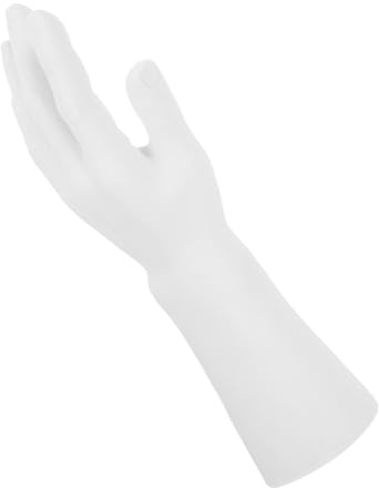 TOPPERFUN Manichino Mano Espositore per Anelli e Orologi in Vinile Bianco Leggero e Portatile Design Proporzionato Realistico per Vetrine di Negozi al Dettaglio
