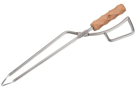ifundom Pince à Acier Inoxydable Résistante Pince Pratique pour Barbecue avec Manche Long pour Activités Extérieures et Manipulation de Braises