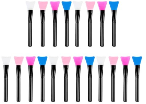 20 Pezzi Pennello per Maschera in Silicone Strumento | Applicatore Viso per Skincare, Design Testina Compatta, Leggero e Portatile per Casa e Viaggio