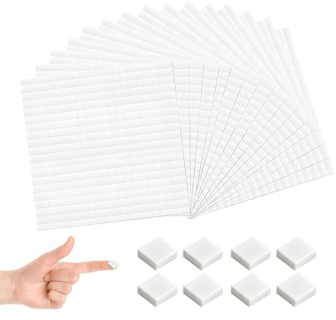 llikknve 6000 Pcs Double Sided Sticky Pads,5mm 3D Foam Pads for Card Making - Strong Adhesive,Long-Lasting Sticky Dots Double Sided for Crafting, Scrapbooking,Office Use 15 Sheets