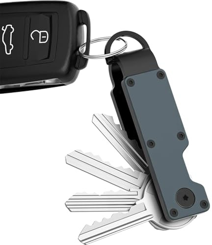 BUKYCAT Llavero de Coche Ligero, Organizador de Llaves de Metal, Porta llaves Metálico Compacto, Estuche de Almacenamiento Compacto para 2-6 Llaves