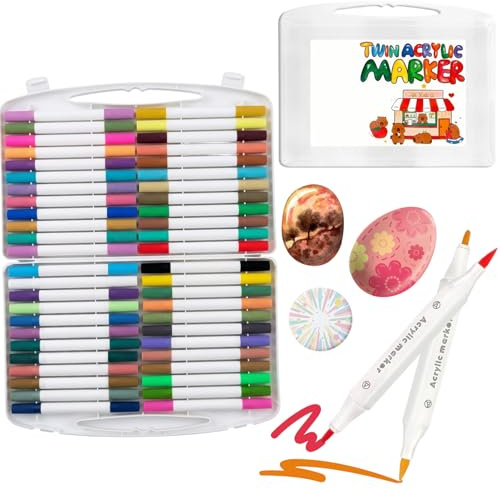 Porzellanstifte Spülmaschinenfest, 48 Farben Porzellanmalstifte Set für Kreative Gestaltung Porzellanstifte für Ostereier Färben, Porzellanfarbe Spülmaschinenfest, Glasmalstifte Spülmaschinenfest