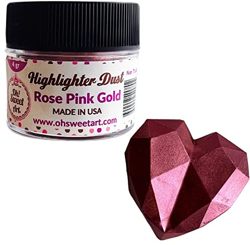 Rose Pink Gold Highlighter Dust (4 Grams Net. Container) by Oh Sweet Art Corp