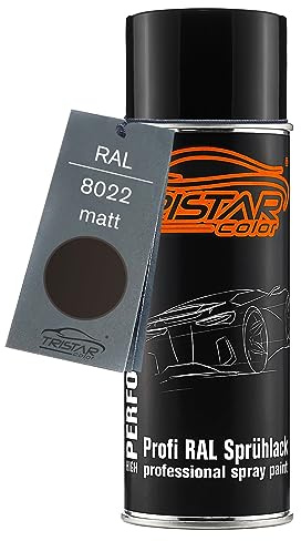 TRISTARcolor RAL 8022 Schwarzbraun matt Lack Spraydose | Sprühdose 400 ml, schnelltrocknend