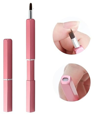 Exquisite Professional Lip Brush Applicators-Retractable Lipstick Brushes- Lipstick Gloss Makeup Brush Tool For Women and Girls (Pink)