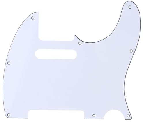 Musiclily Pro 8 Löcher TL Pickguard Schlagbrett MIJ 3 lagig Weiß | für Fender Japan Tele E-Gitarre