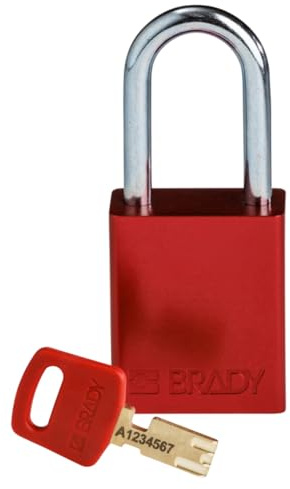 Lucchetto Safekey in Alluminio, 38mm x 84mm x 19mm, Rosso