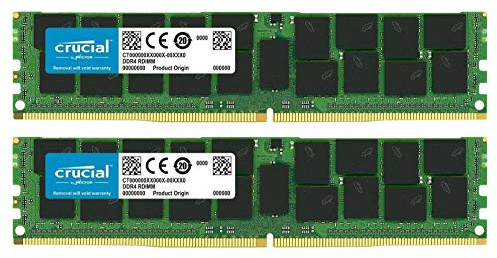 Crucial Bundle con 64GB (2 x 32 GB) DDR4 PC4-21300 2666MHz RDIMM (2 x CT32G4RFD4266), doppia memoria registrata ECC