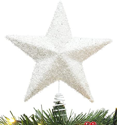 Christmas Concepts® 280mm (11) Sparkly Tree Top Star - Luxury Christmas Decorations (White)