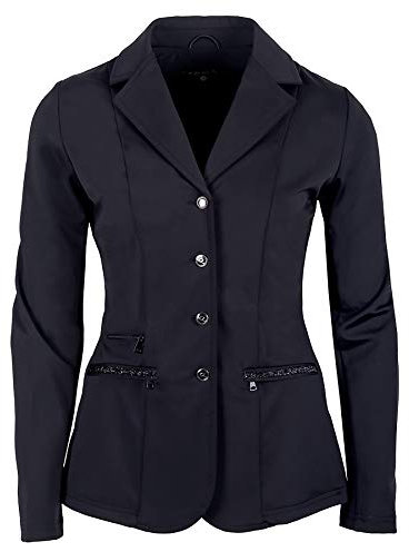 QHP Damen Turniersakko Turnierjacket Juliet Stretchgewebe Glitzerband schwarz Gr. 34