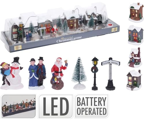 PERAGASHOP Christmas Village Complete with LED LIGHTS Crib Decorations