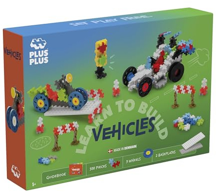 Plus-Plus 9607011 - Set di mattoncini creativi, Veicoli PlusPlus Go!, geniale Giocattolo da Costruzione, 500 Pezzi