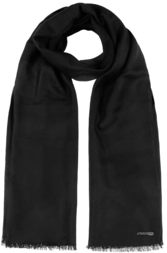 Stetson Lindo Schal Einfarbiger Schal aus 100% Wolle Eleganter Wollschal Herren Unifarben mit Markenemblem Herbst Winter
