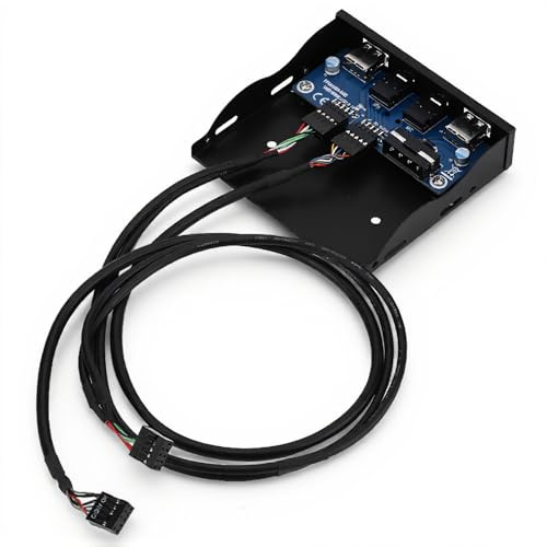 USB-Frontplatte, USB2.0 HD-AUDIO-Disketten-Frontplatte 3,5 Zoll 9Pin zu 2 USB2.0-Schnittstelle mit Mic Audio Plug and Play