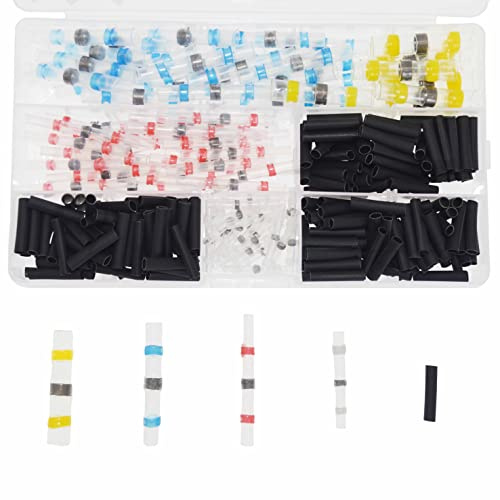 Surriba Connettore Elettrico Filo con Guaina Termorestringente Kit 300pcs, Connettori Termoretraibili Saldanti Impermeabil per Seal Cavi Elettrici Auto 3:1