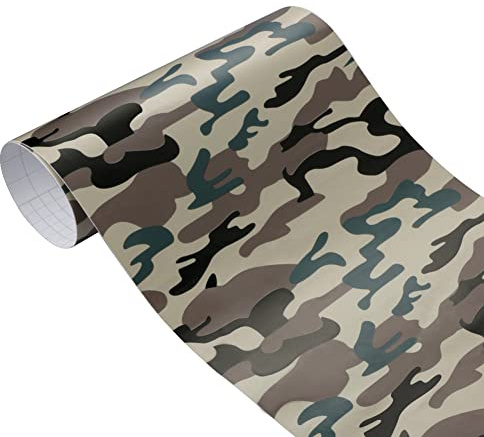 Pellicola mimetica per auto, adesivo in vinile per auto Pellicola protettiva per veicoli Adesivo per auto in PVC per decalcomanie per auto, bici, moto, barca, laptop, 30x100 cm