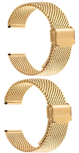 milanés Correa de Reloj, Correa Reloj Metal Tejido Malla Acero Inoxidable Correa Repuesto de Liberación Rápida. 10-22MM con Pasador de Conexión