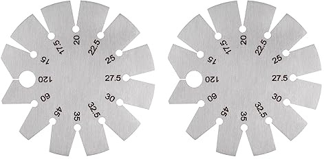 QUARKZMAN 2Stk Fasenlehre Edelstahl Axt Winkel Lehre 15-120° für Messer | Knife Klinge Winkel Spurweite Runde Form, Winkel Kontrolle