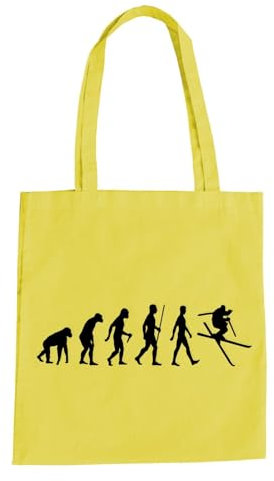 absenda Evolution Ski Baumwolltasche - Winter Schnee Urlaub Piste Sport Springen Gelb