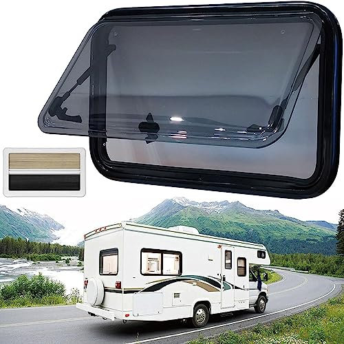 Ventana lateral con bisagras y toldo - Ventana de empuje externa para remolque, autocaravana, autocaravana, yate - Reemplazo de ventanas